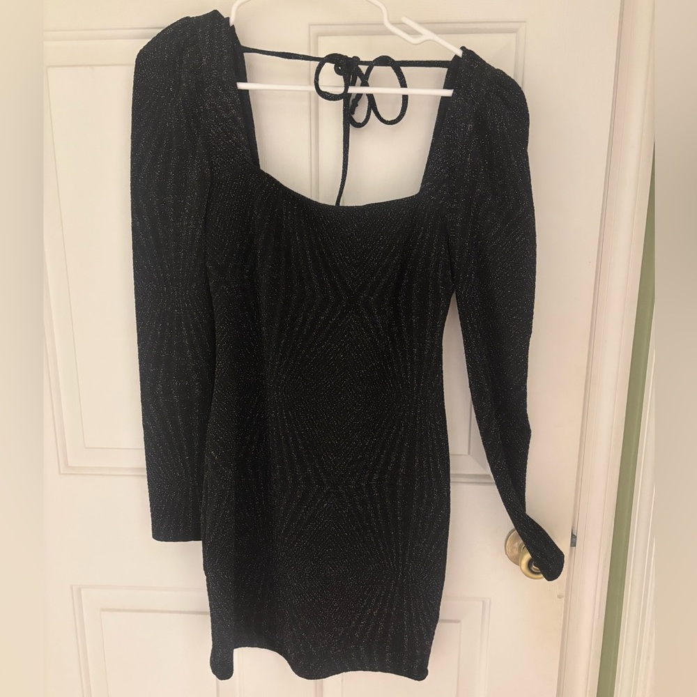 Altar'd State Black Sparkle Mini Bodycon Dress